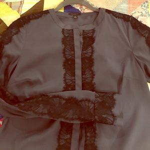 Ann Taylor lace trim blouse